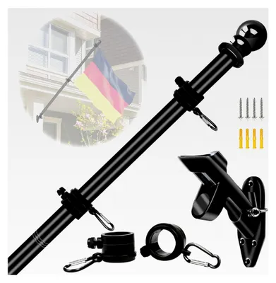 Produktbild von Stabiler Fahnenmast 1,5 m aus Edelstahl mit Fahnenhalter für Garten und Zuhause