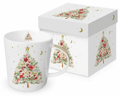 Obrázok produktu pre PPD, hrnček s motívom vianočného stromčeka, v darčekovej krabičke, hrnček, šálka, vyrobený z kvalitného porcelánu, objem 400 ml, kód produktu: 360303128