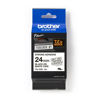 Immagine prodotto di Nastro Brother TZe-S251 (stampa nera/supporto bianco)