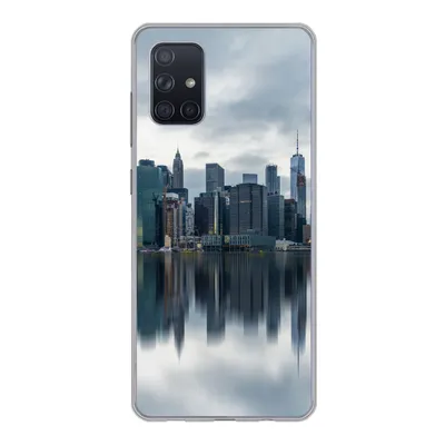 Produktbild von MuchoWow® Handyhülle Schutzhülle Hülle für Samsung Galaxy A51 New York - Skyline - Spiegelung Silikon Softcase Handy Hülle - Schutzabdeckung