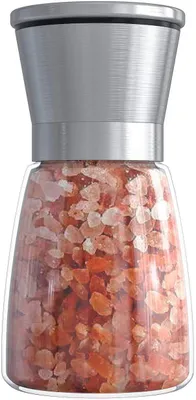 Salz- und Pfeffermühle aus Edelstahl mit Glaskörper, 2er-Set
