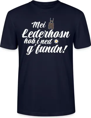 Produktbild von Spreadshirt Bayern Lederhose Ersatz Volksfest Trachtenshirt Uni Bio T-Shirt, L, Navy