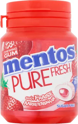 Produktbild von Mentos Pur frisch Erdbeere 6 x 60 Gramm Lakritz