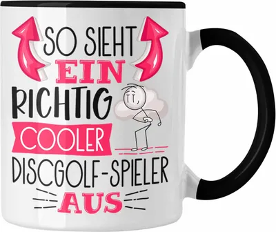 Produktbild von Trendation - So Sieht Ein Richtig Cooler Discgolf-Spieler Aus Geschenk Tasse Lustiger Spruch Geschenkidee (Schwarz)