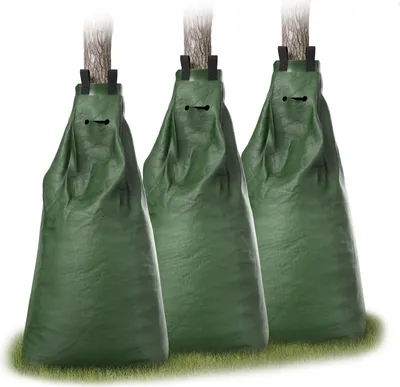 Produktbild von Brandson Bewässerungssack, Bewässerungsbeutel Bewässerungssystem 75 L, Ösen für Diebstahlschutz, 3er Set, Baumbewässerungssack mit Reißverschluss, UV beständiges PVC