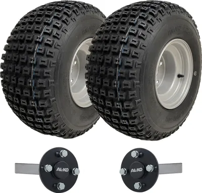Obrázok produktu pre 18x9.50-8 ATV Quad Trailer Kit Knobby Wheels Hub & Stub Axles 204kgs Capacity