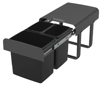 Immagine prodotto di Ekotech EKKO.33 Contenitore rifiuti Orion Grigio 2×7+15 L per mobile 40 cm – 29 L