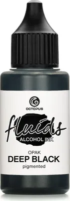 Immagine prodotto di Octopus Fluids Alcohol Ink OPAK DEEP BLACK, inchiostro ad alcool per Fluid Art e Resin Art, nero