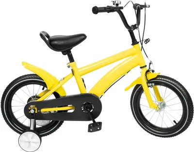 Obrázok produktu pre Detské bicykel – tréningové kolesá 36 cm – pre deti vo veku 3-6 rokov, výška 100-115 cm – nastaviteľné sedadlo a riadidlá – maximálna nosnosť 20 kg – žltá farba