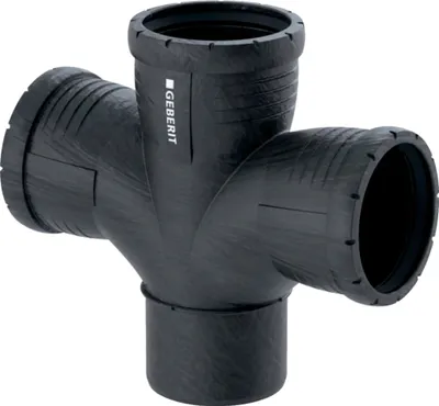 Productafbeelding van Geberit GE Silent-Pro, bocht met twee aftakkingen, 87,5°, diameter 110/110/110 mm, 1 stuk.