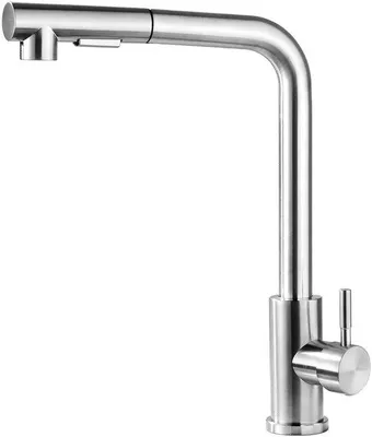 Productafbeelding van Ibenzoa® Keukenmengkraan: Éénhendelmengkraan met uittrekbare douchekop – 360° draaibaar, 2 straalstanden, loodvrij, 60 cm slangen, keramische cartridge