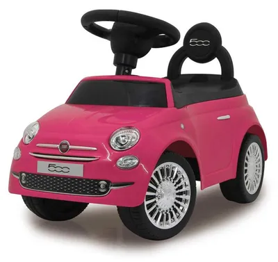 Rutschauto FIAT 500, rosa, mit Staufach, Schiebegriff, Sound und Hupe