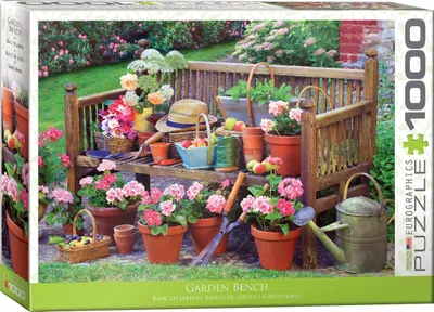Produktbild von 1000 Teile Puzzle Das farbenfrohe Landleben Gartenbank
