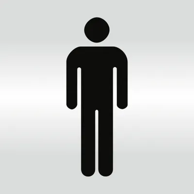 Produktbild von Dreifke® Schild - Piktogramm WC Herren, Alu silber eloxiert, 148x148 mm