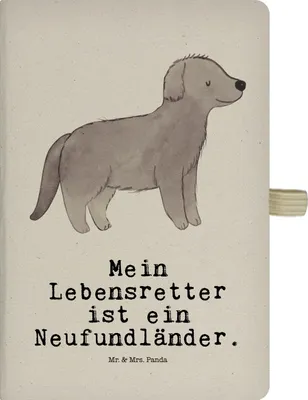 Produktbild von Mr. & Mrs. Panda din a5 kladde Neufundländer Lebensretter - Transparent - Geschenk, notizbuch, Tagebuch, Adressbuch, Journal, Newfoundland