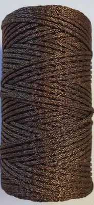 Produktbild von Makramee Glitzer Garn Makramee Baumwollgarn Bastelgarn BRAUN 150 Meter 3 mm GEFLOCHTEN