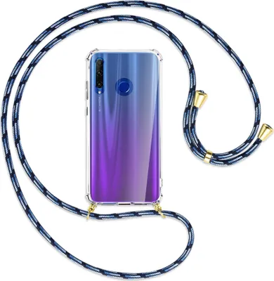 Produktbild von Handykette Backcover-Schutzhülle mit Band (Metall goldfarben) für Honor 20 Lite / 20e - Blautöne