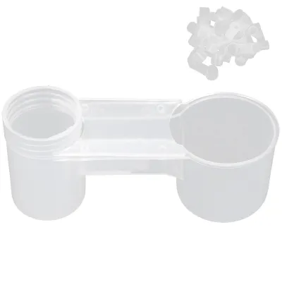 Imagen del producto de 20 unidades de bebedero automático para pájaros, con doble boquilla y dispensador de agua, ideal para loros y otras aves