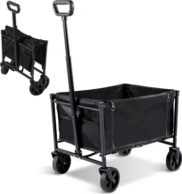 Produktbild von Jayseuw Bollerwagen Faltbar Gartenwagen Handwagen für Einkaufen, Camping Garten mit klappbarer Seitenwand bis 80 kg