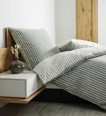 Produktbild von Janine Design Feinbiber-Bettwäsche-Garnitur DAVOS 65170 Farbe salbeigrün Größe 135x200+80x80
