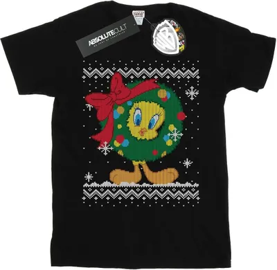 Produktbild von Looney Tunes - "Tweety Pie Christmas Fair Isle" T-Shirt für Damen BI31777 (XXL) (Schwarz)