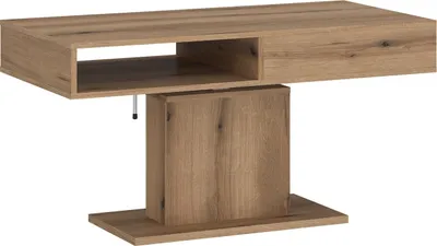 Produktbild von Couchtisch >CORTADO< höhenverstellbar bis 80cm, Schublade, in  Evoke Eiche Nachbildung - 110x60/80x65cm (BxHxT)