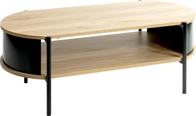 Produktbild von Couchtisch >59537< in Eiche Nachbildung, schwarz  - 100x37x54cm (BxHxT)