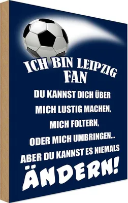 Produktbild von vianmo Holzschild 30x20 cm ich bin Leipzig Fan Fussball Sport Hobby