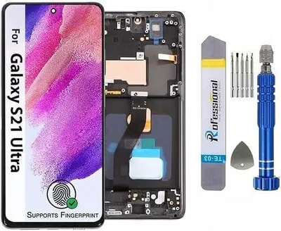 Zdjęcie produktu dla Wyświetlacz oled samsung S21 ultra G998B ekran dotykowy z ramką narzędziami