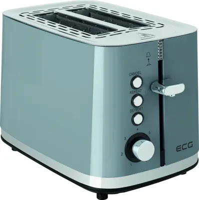Produktbild von ECG ST 2766 Vintage Scuro | Toaster | 2 Fächer für Toast | 7 Stufen der Heizintensität | Integrierter Backrost| Edelstahl | grau |