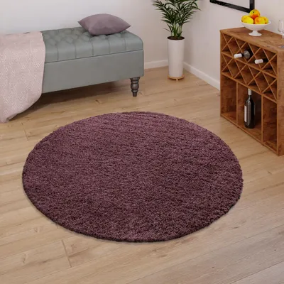Produktbild von TT Home Teppich Hochflor Wohnzimmer Shaggy Soft Und Flauschig Moderne Unifarbene Designs Größe 200 cm Rund