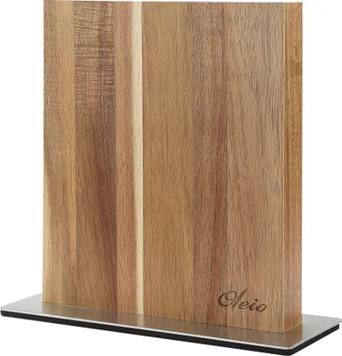Produktbild von Oleio magnetischer Messerblock aus massivem Akazienholz mit Edelstahlsockel