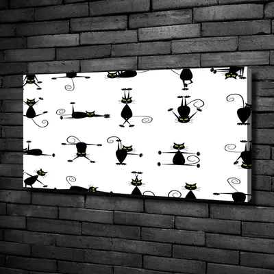 Produktbild von Tulup® Leinwandbild -100x50 cm - Wandkunst - Drucke auf Leinwand - Leinwanddruck  - Tiere - Schwarz - Katzen