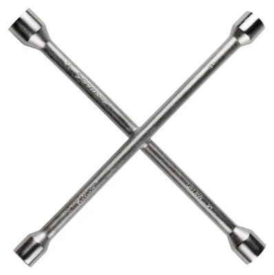 Produktbild von Dunlop Wagenkreuz – Kreuzschlüssel Auto für 17–19–21–23 mm – Radkreuzschlüssel – AutoWerkzeug – Kreuzschlüsse für Felgen – 27 x 27 cm – Stahl – Silber