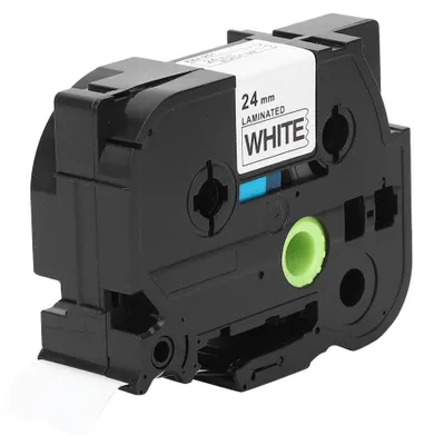 Laminierband 24 mm, schwarz auf weiß, für Labeldrucker