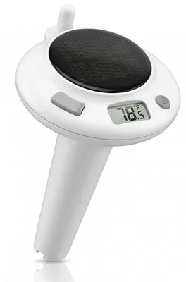 Obrázek produktu pro BEARWARE teploměr do bazénu, teploměr do bazénu, bezdrátový, digitální, plovák do bazénu, venkovní snímač, teplota vody, solární panel, USB-C, displej, pro vířivku