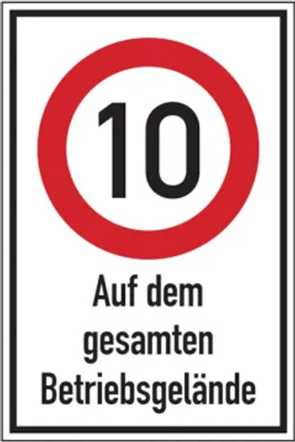 Produktbild von Dreifke® Hinweisschild, Betriebsgelände, 10 km/h, 900 x 600 mm, Aluverbund, A...