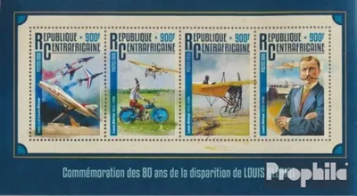 Produktbild von Briefmarken Zentralafrikanische Republik 2016 Mi 6095-6098 Kleinbogen (kompl. Ausgabe) postfrisch Louis Blériot