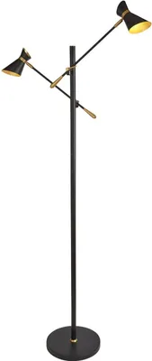 Obrázek produktu pro LED stojací lampa kovová 3000 K teplá bílá 800 lm 160 cm v černé zlaté retro stojací lampa