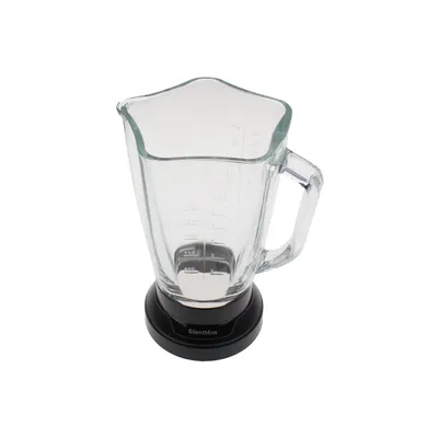 A blender jar with its base, isolated on a white background.