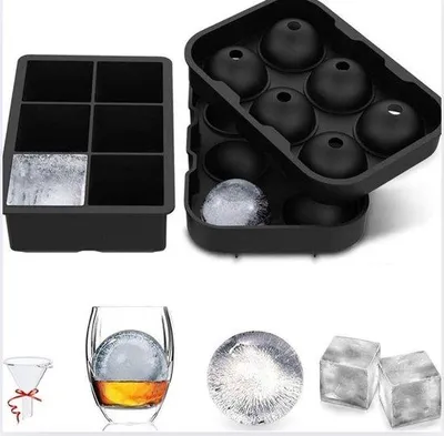 Obrázok produktu pre Sada opakovane použiteľných foriem na ľadové kocky bez obsahu BPA – veľké ľadové kocky na whisky, koktaily a iné nápoje