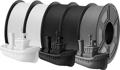 Immagine prodotto di filamento per stampante 3D, ecologico, alta qualità di stampa, SPIELG 2Bk 2WT GY