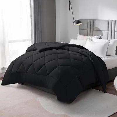 Produktbild von Famanu Mikrofaser Bettdecke 200 x 200 cm, 4 Jahreszeiten, weich und atmungsaktiv – Schwarz