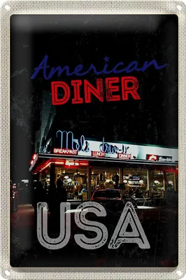 Produktbild von Blechschild Reise 18x12cm USA Diner Restaurant Lunch Dinner