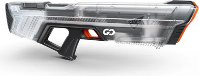 Image de Pistolet à eau SpyraGO Pistolet à eau électronique automatique Premium - portée de 9 mètres, écran LED, recharge rapide, jouet d'été (Clear)