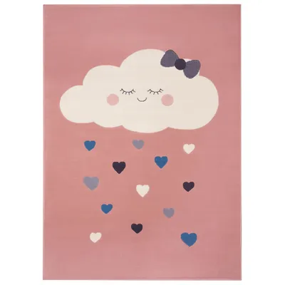 Zdjęcie produktu dla Dywan dziecięcy 80x150cm, różowa chmurka, miekki włos