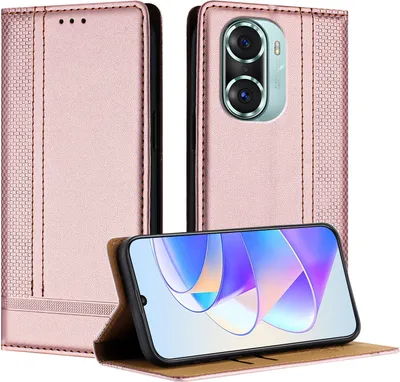 Produktbild von Handyhülle für Honor 60 Pro Leder Flip Klappbare Schutzhülle mit Standfunktion Pink