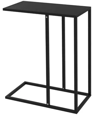 Zdjęcie produktu dla Stolik pomocniczy w kształcie litery C – stolik pod laptop do kanapy | Kolor: czarny | Wymiary: 46 x 26 x 60 cm