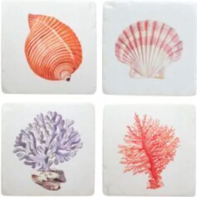 Immagine prodotto di Sottobicchieri vintage con costa marina (set di 4) - Sass & Belle