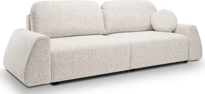 Produktbild von DomoHome Schlafsofa ALMI Mit Schlaffunktion 120x200 cm Mit Bettkasten Stoff Excite Me Trapez Armlehnen Skandinavisches Sofa Schlafcouch Couch 260x100x80 cm Hellbeige